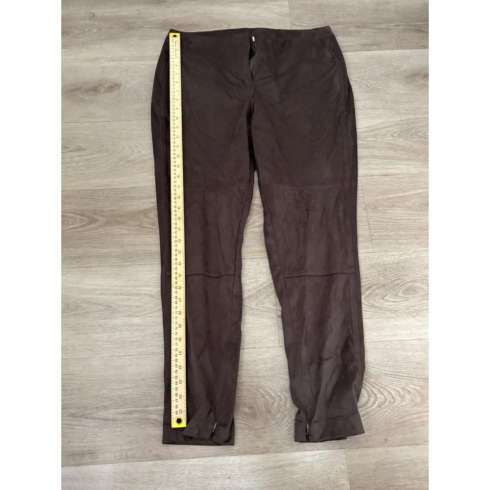 Cupio Faux Suede Moto Ankle Zip Pants Mulch Brown CUBT00843M Large NWT